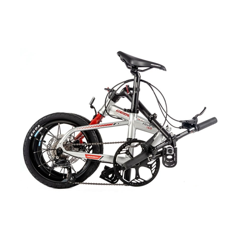 GEOTECH Fold Up 16D 9V HD 16'' Katlanır Bisiklet Mat Gümüş - Kırmızı
