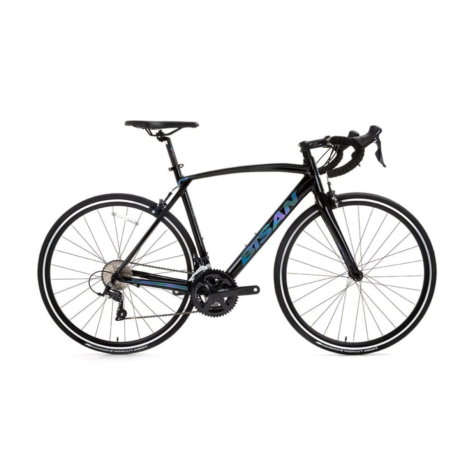 BİSAN RX 9500 Sora 18V Yol Bisikleti Parlak Siyah - Mor/Yeşil 50CM