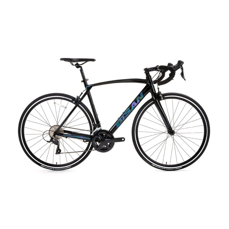 BİSAN RX 9500 Sora 18V Yol Bisikleti Parlak Siyah - Mor/Yeşil 54CM
