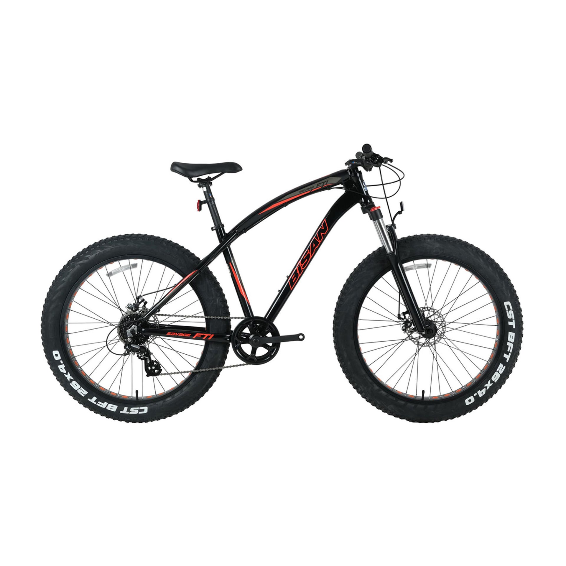 BİSAN SAVAGE FT1 Altus 26'' 8V MD Fat Bike Parlak Siyah - Kırmızı 46CM