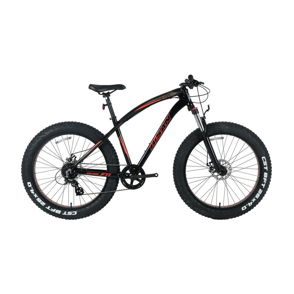 BİSAN SAVAGE FT1 Altus 26'' 8V MD Fat Bike Parlak Siyah - Kırmızı 46CM