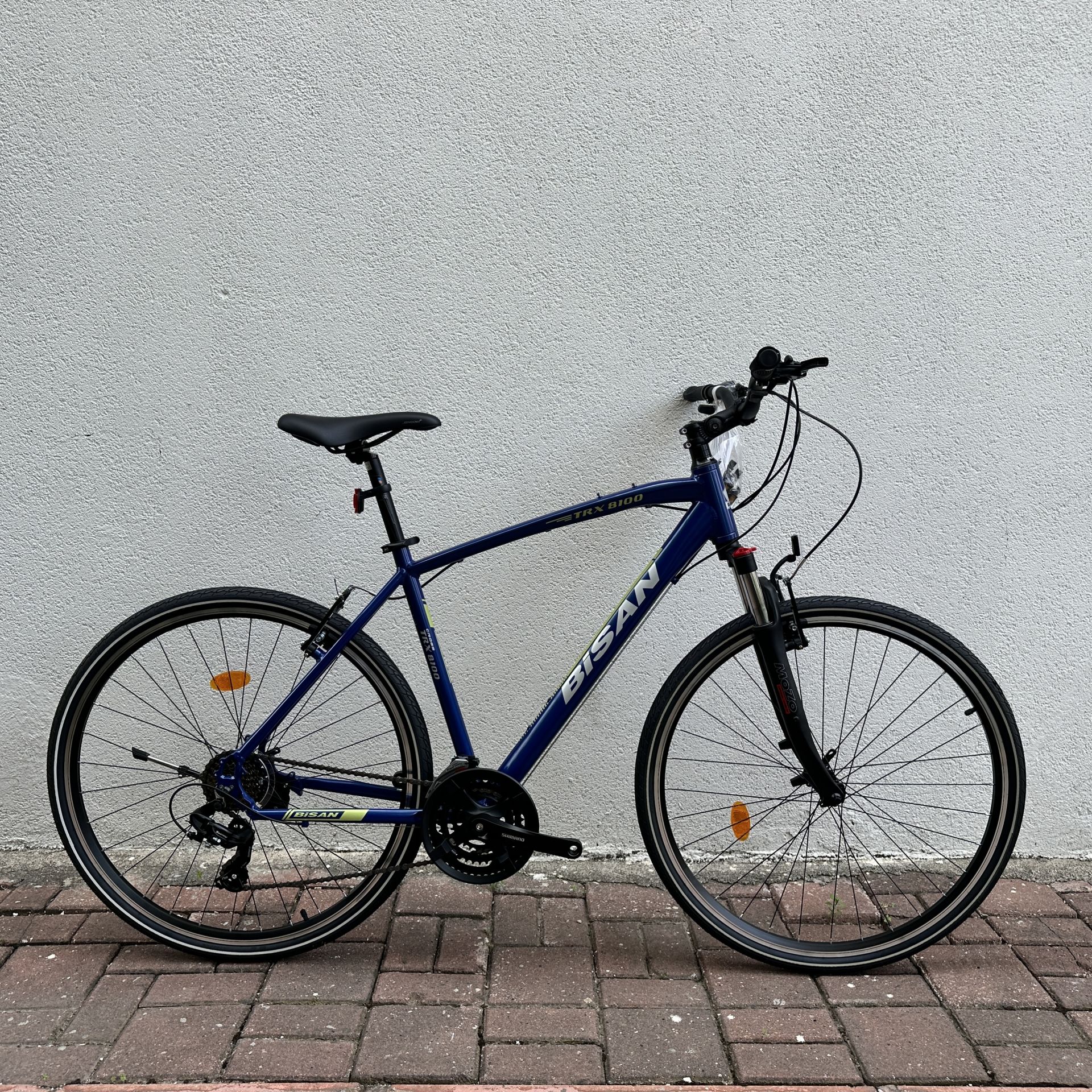 BİSAN TRX 8100 21 Vites V Trekking Bisiklet Lacivert - Yeşil/Beyaz 52CM