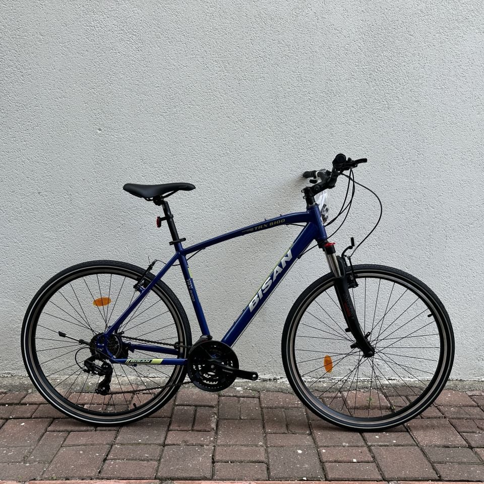 BİSAN TRX 8100 21 Vites V Trekking Bisiklet Lacivert - Yeşil/Beyaz 52CM