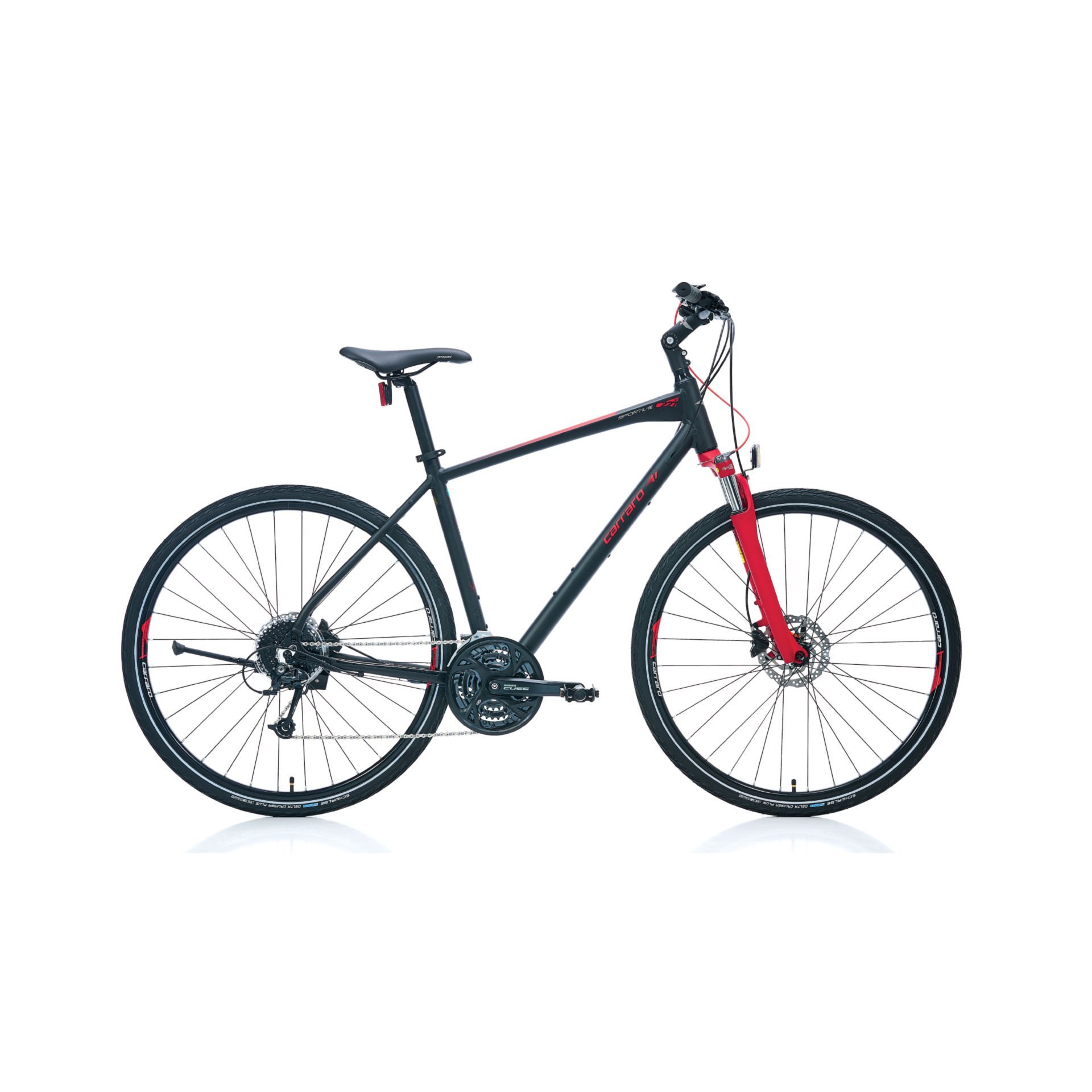 CARRARO Sportive 227C 28'' 18V HD Trekking Bisiklet Mat Siyah - Kırmızı 51CM
