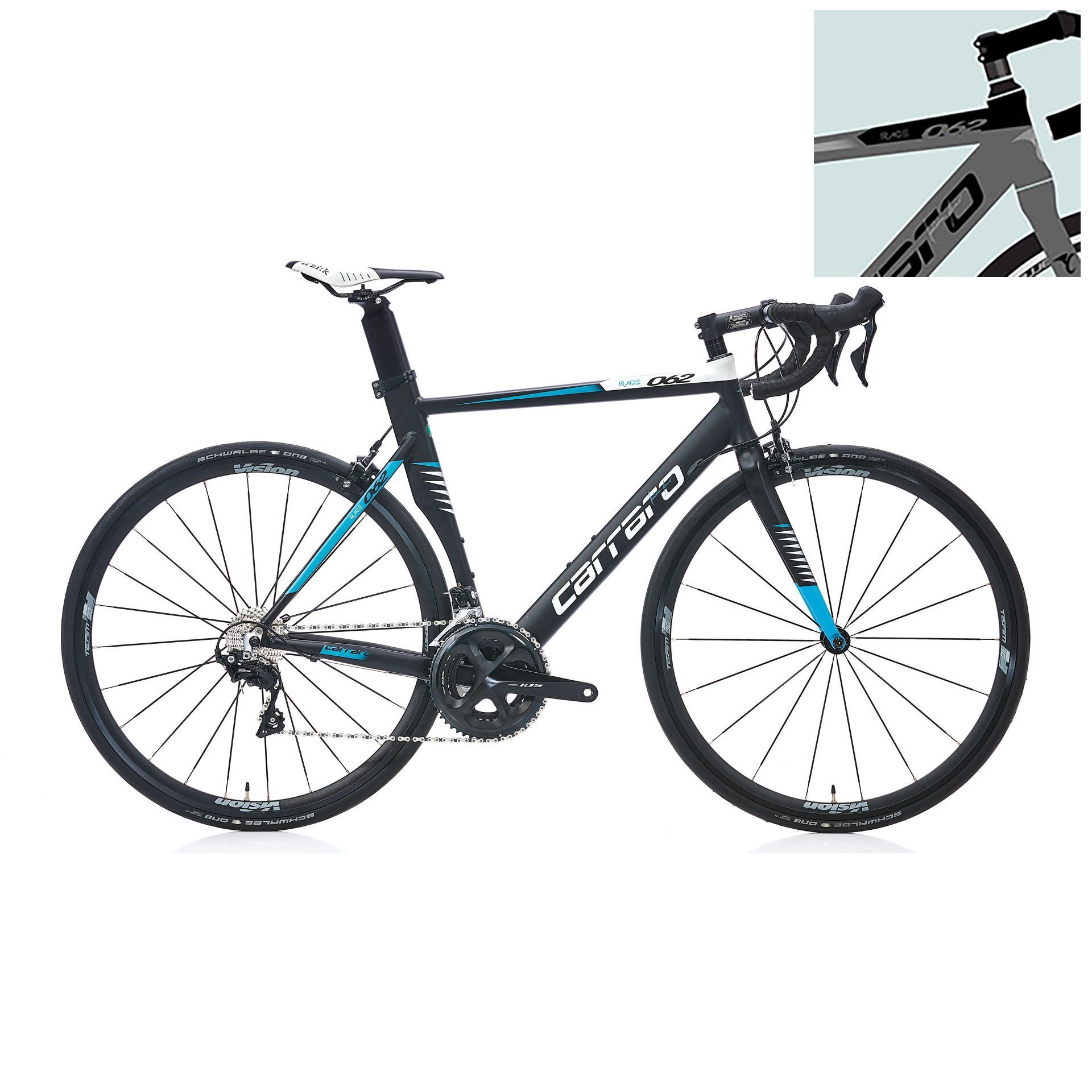 CARRARO Race 062 22V VB Yol Bisikleti Mat Koyu Gri 50CM