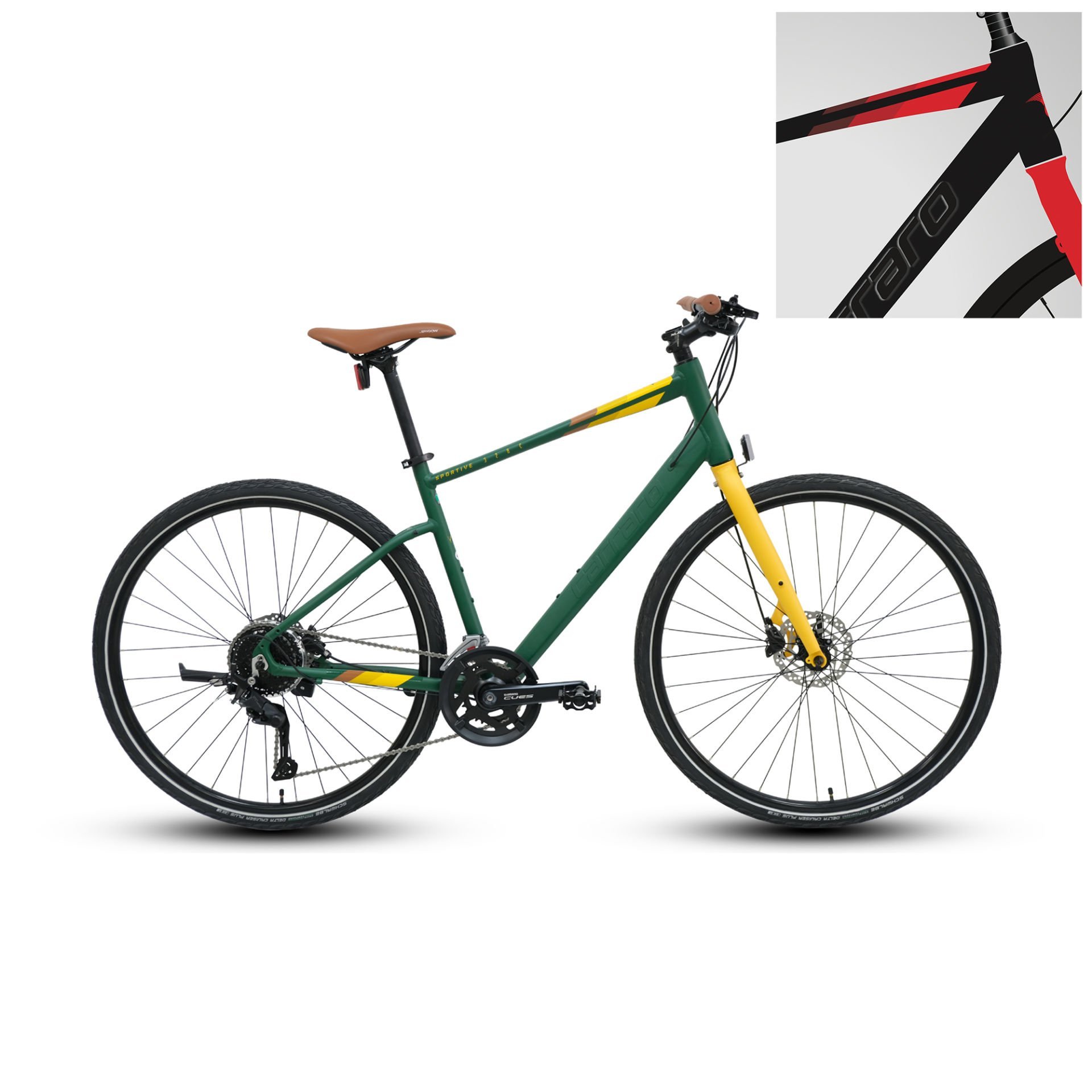 CARRARO Sportive 328C 28'' 18V HD Trekking Bisiklet Mat Siyah - Kırmızı 52CM