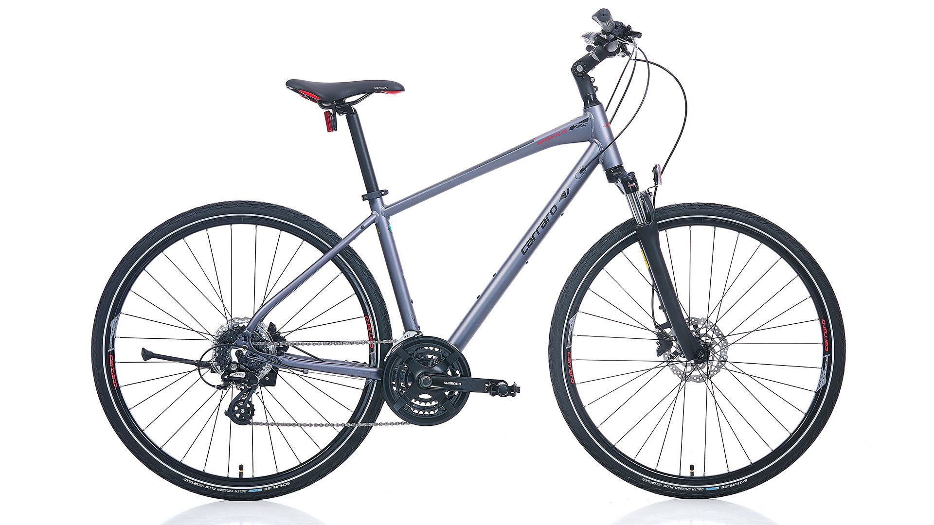 CARRARO Sportive 225 28'' 24V HD Trekking Bisiklet Mat Antrasit - Kırmızı 46CM
