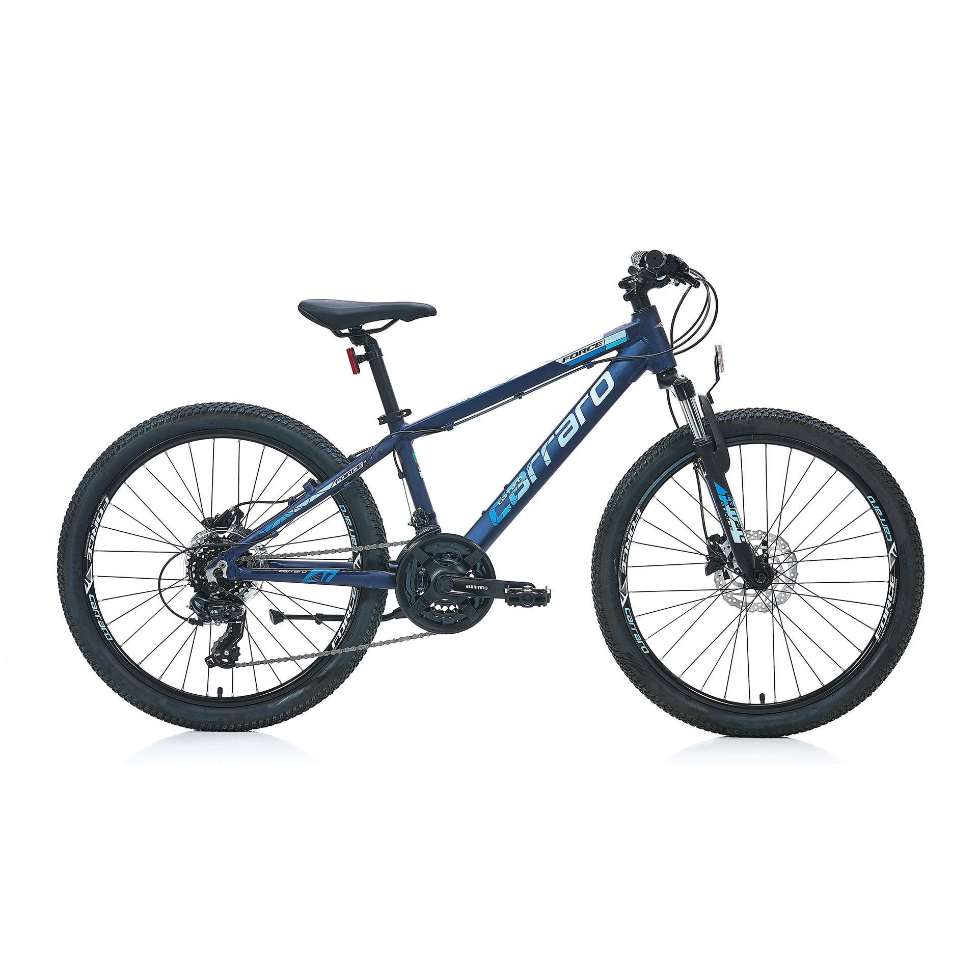 CARRARO Force 420 24'' 21V HD Dağ Bisikleti Mat Siyah - Mavi 33CM