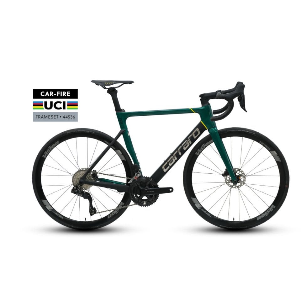 CARRARO Fire 1.3 105 di2 24V HD UCI Karbon Yol Bisikleti Metalik Yeşil 49CM
