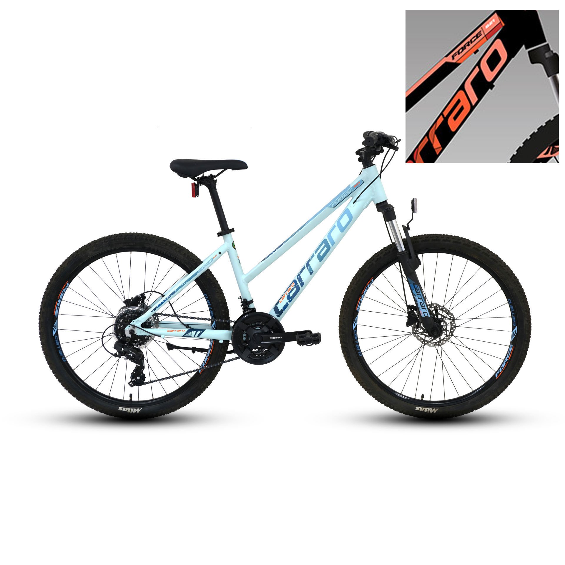 CARRARO Force 621 26'' 21V HD Dağ Bisikleti MTB Mat Mürdüm 38CM