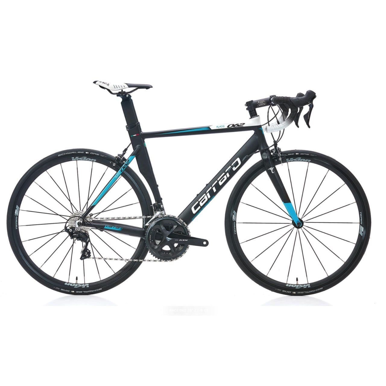 CARRARO Race 062 22V VB Yol Bisikleti Mat Siyah - Beyaz - Turkuaz 52CM