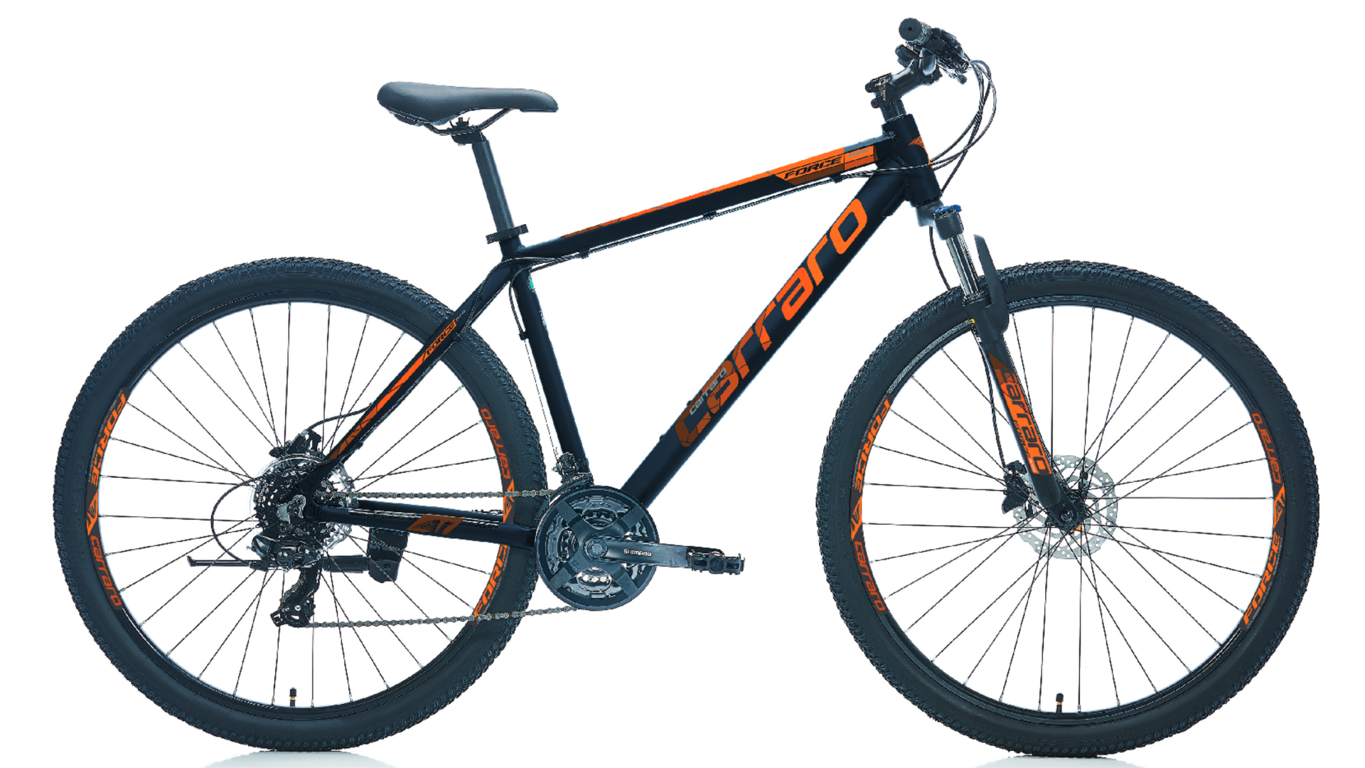 CARRARO Force 720 27,5'' 21V HD Dağ Bisikleti MTB Mat Siyah - Turuncu 43CM
