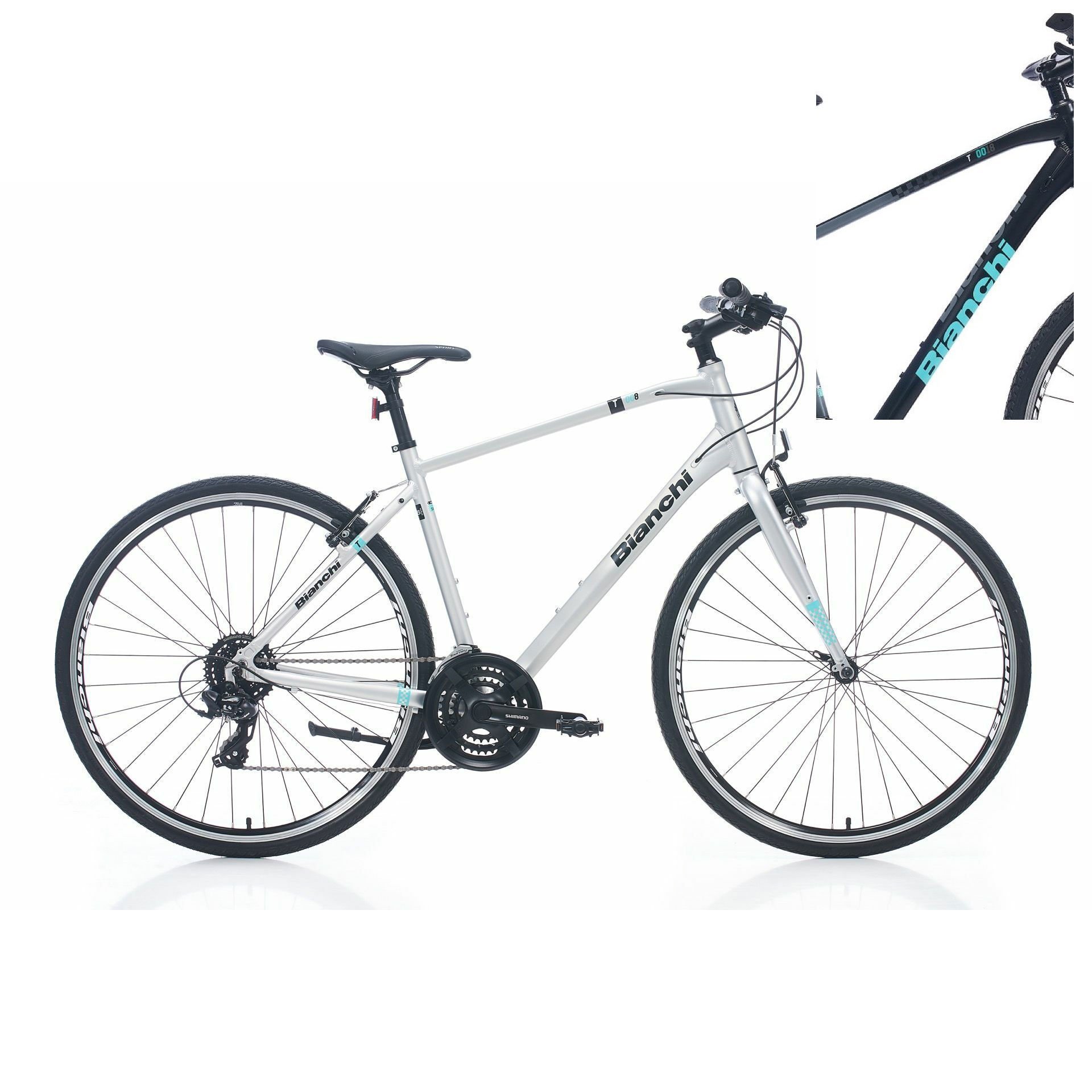 Bianchi T008 24V VB Trekking Bisiklet Mat Siyah - Celeste 46CM