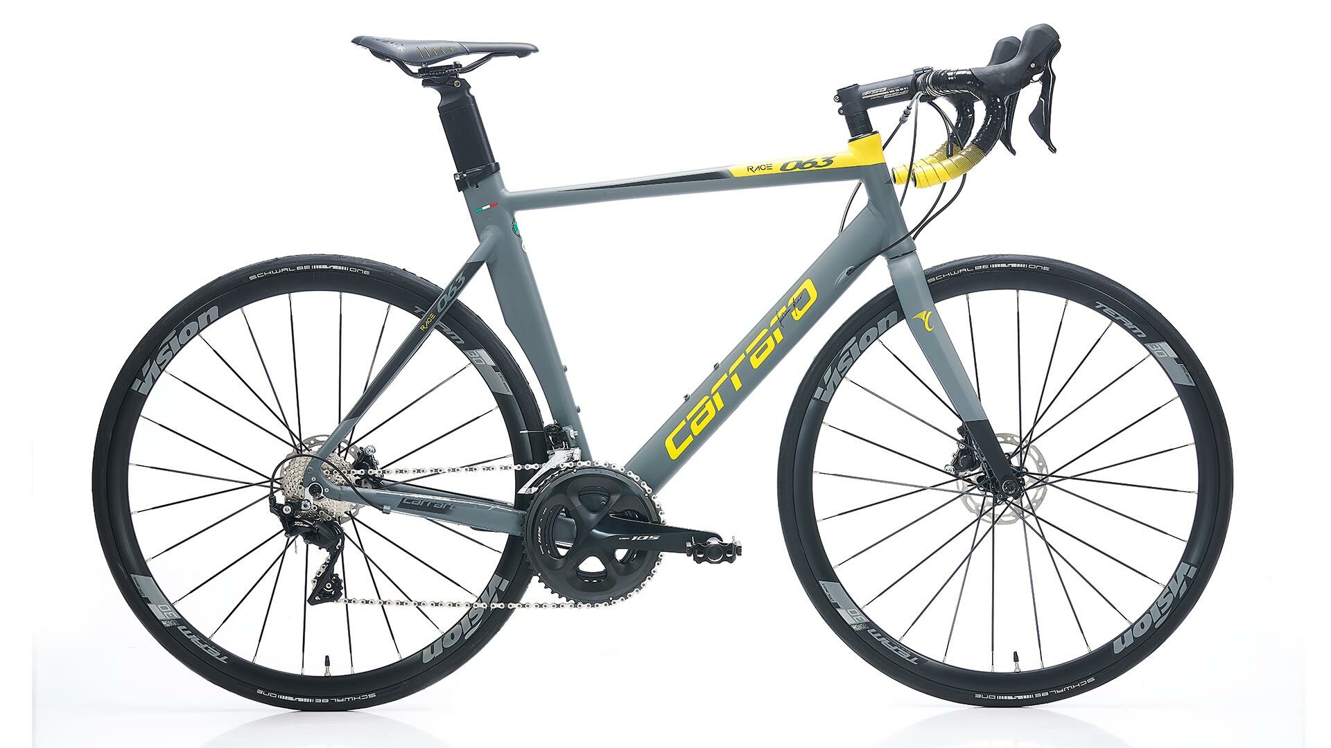 CARRARO Race 063D 22V R7000 105 HD Yol Bisikleti Mat Antrasit - Siyah - Sarı 52CM
