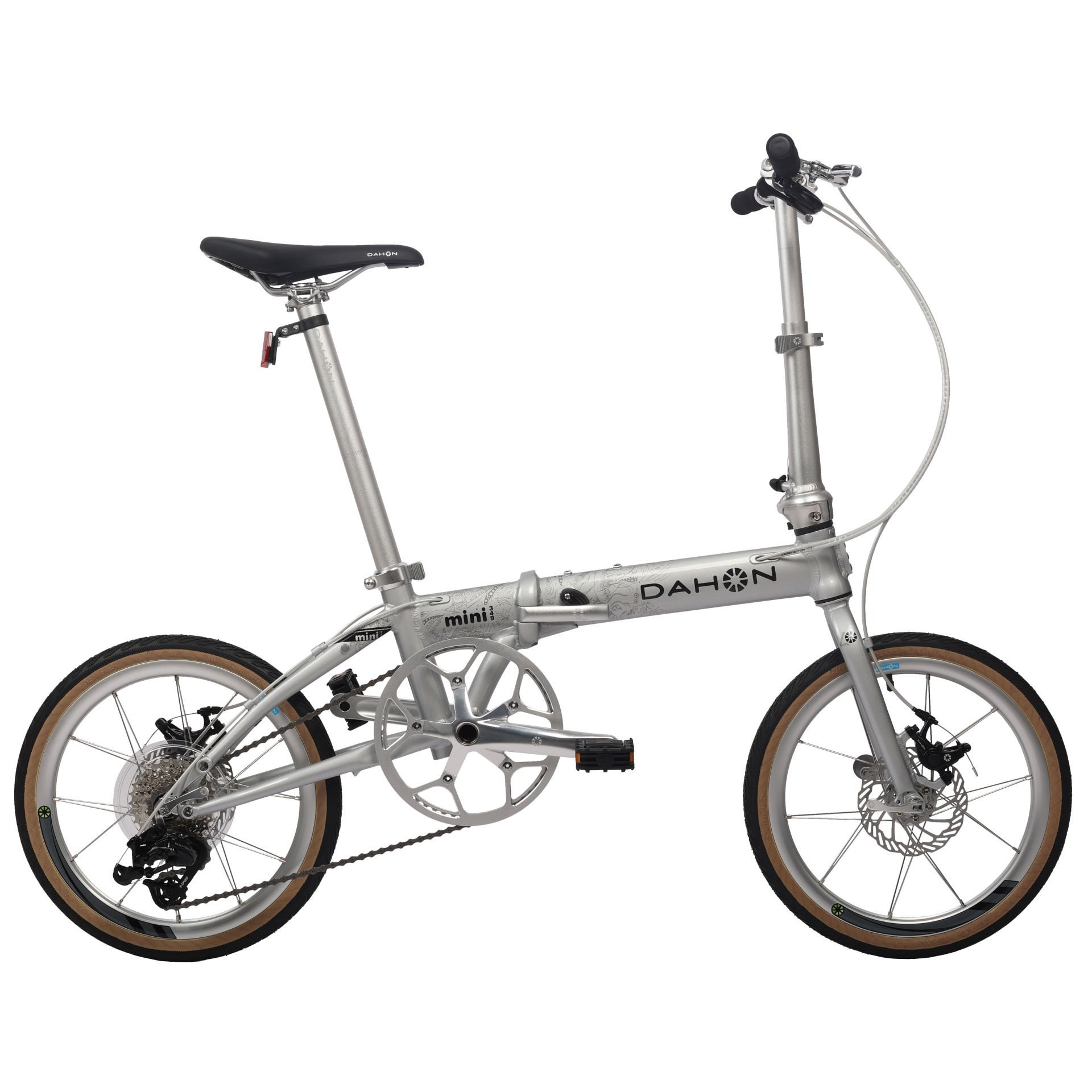 DAHON Mini 349 D9 Disk 16'' 9V MD Katlanır Bisiklet - Gümüş
