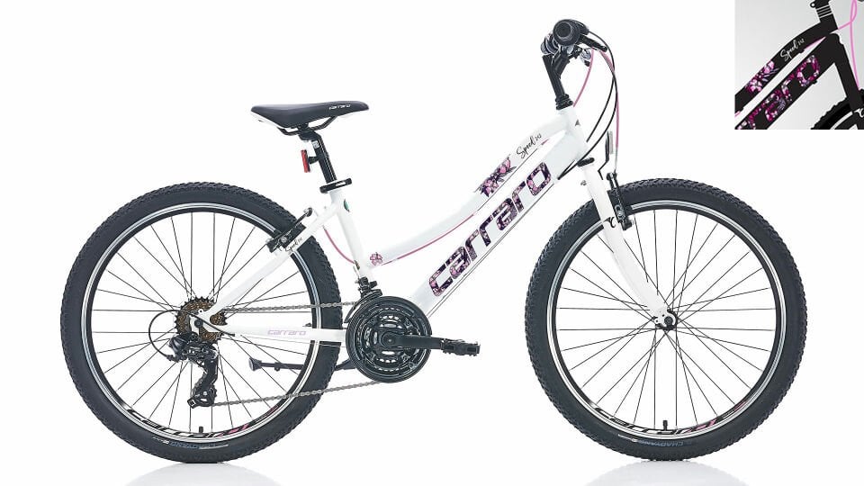 CARRARO Speed 242 24'' 21V VB Dağ Bisikleti MTB Mat Siyah - Pembe 36CM