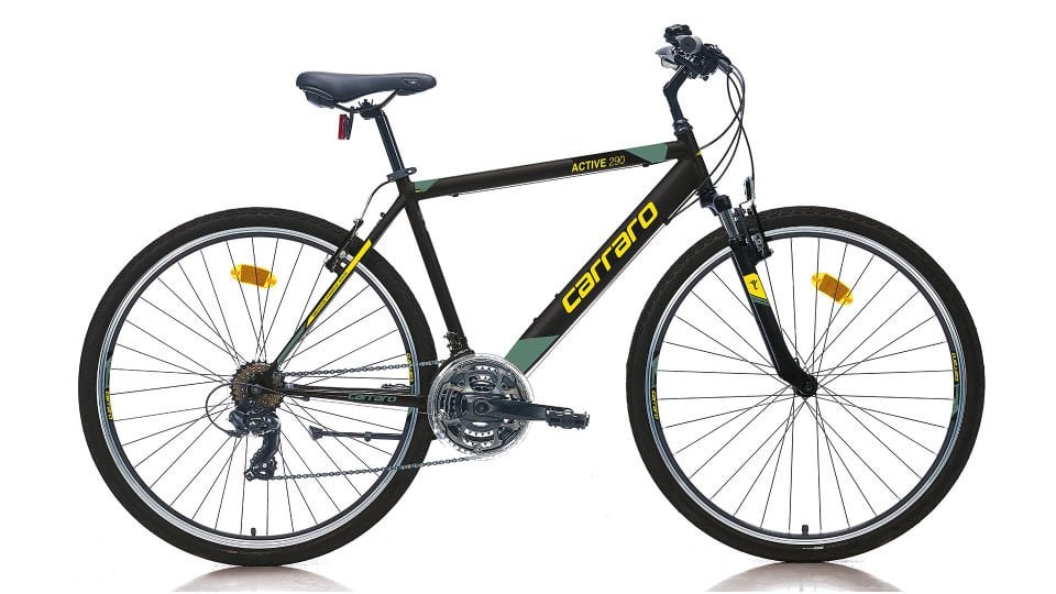 CARRARO Active 290 28'' 21V VB Trekking Bisiklet Mat Siyah - Sarı - Yeşil - 52CM