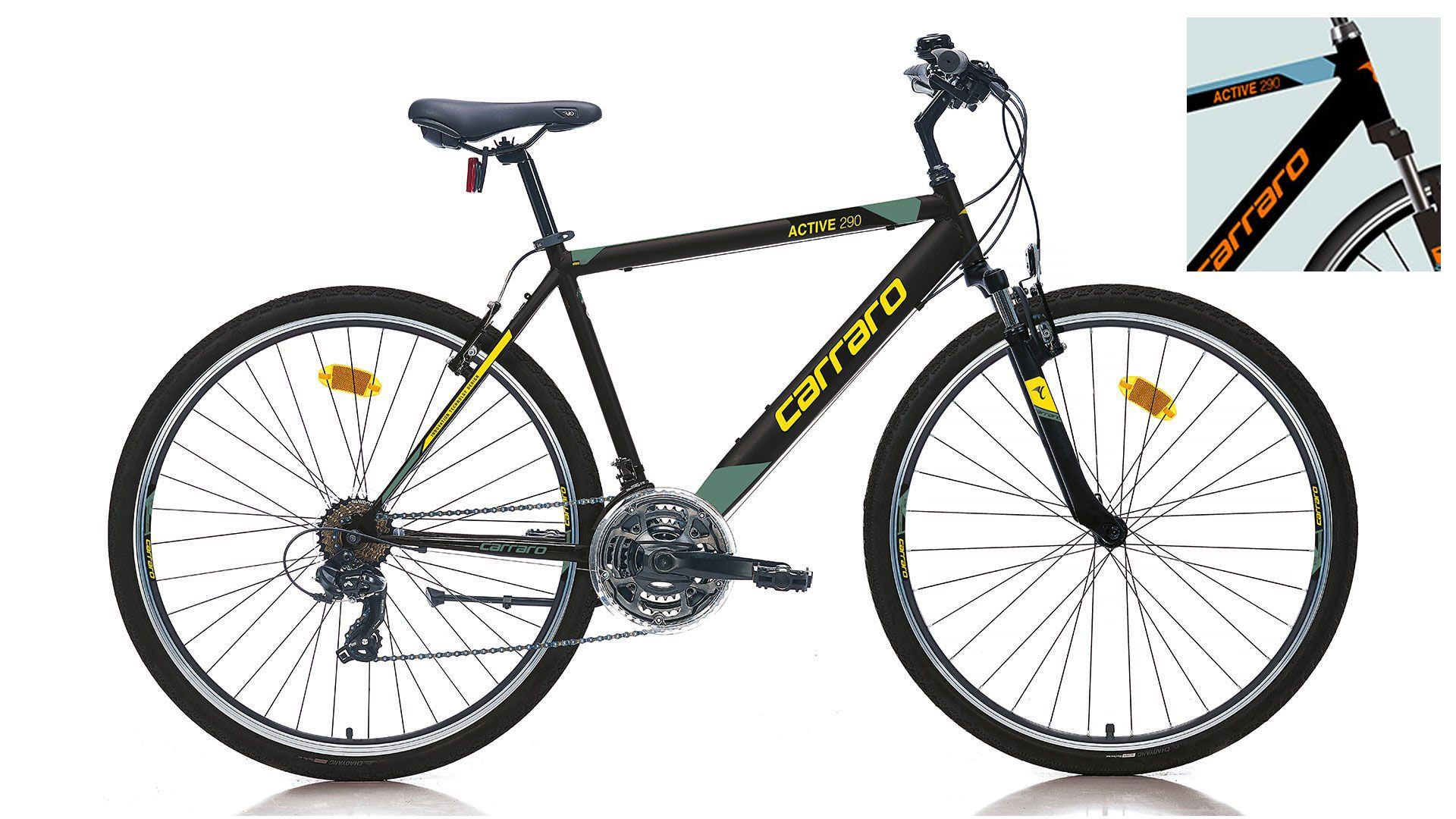 CARRARO Active 290 28'' 21V VB Trekking Bisiklet Mat Siyah - Turuncu - Mavi - 49CM
