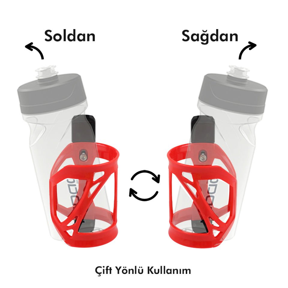 IMPACT T-Side Çift Yönlü Ayarlanabilir Matara Kafesi Siyah - Kırmızı