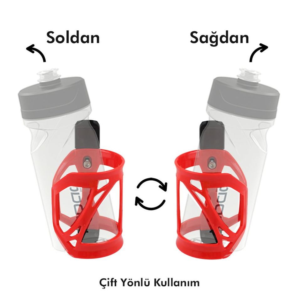 IMPACT T-Side Çift Yönlü Ayarlanabilir Matara Kafesi Siyah - Beyaz