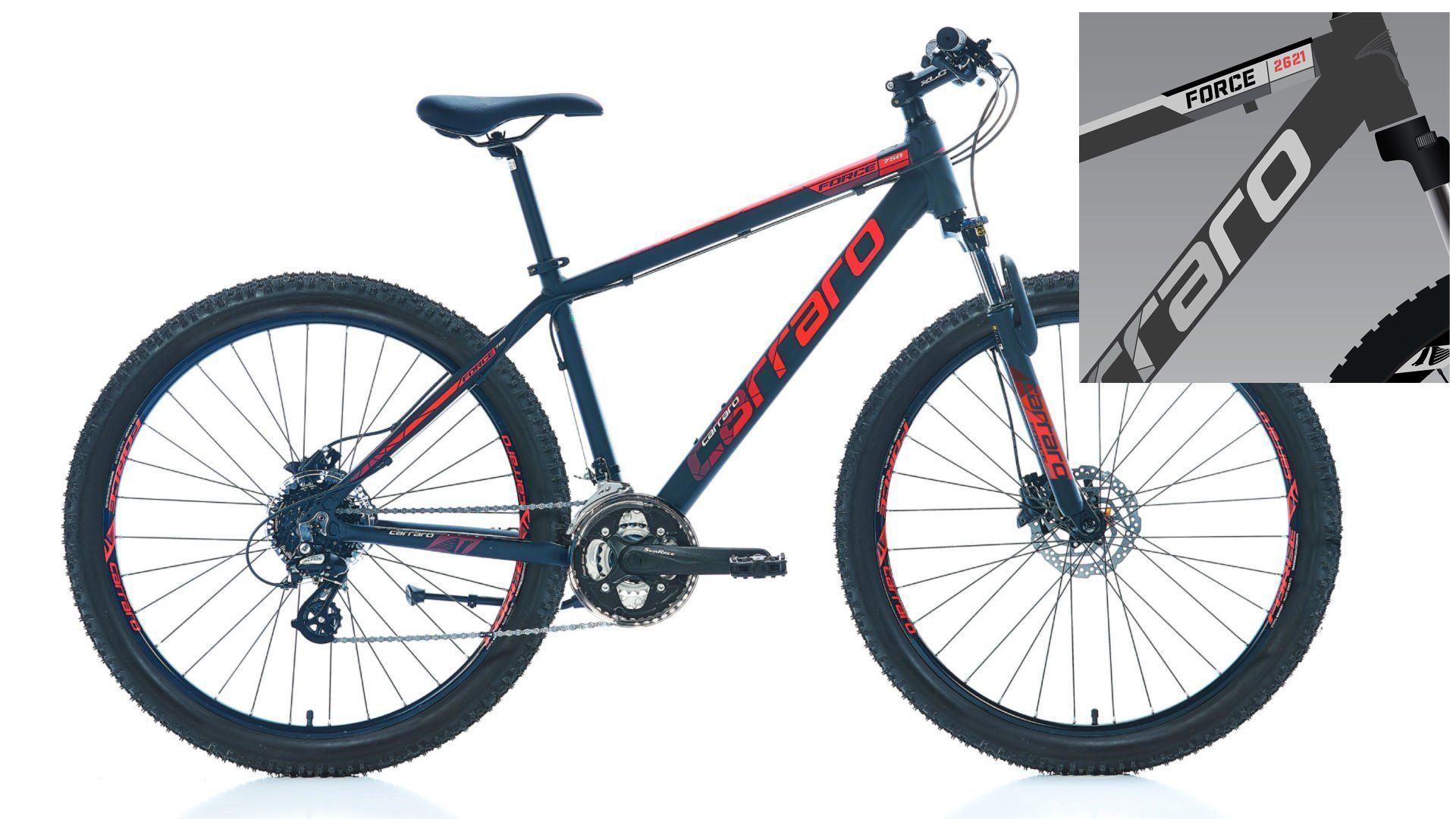 CARRARO Force 950 29'' 24V HD Dağ Bisikleti MTB Mat Antrasit 44CM