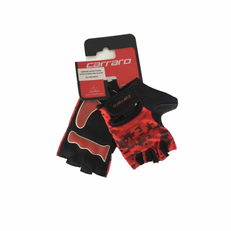 CARRARO Kısa Parmak 5-8 Yaş Çocuk Eldiveni CR-2133 Kırmızı