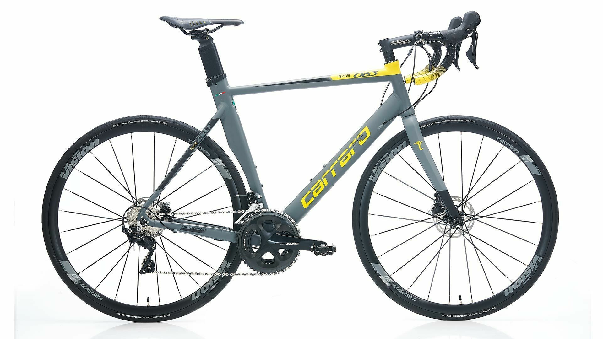 CARRARO Race 063D 22V R7000 105 HD Yol Bisikleti Mat Antrasit - Siyah - Sarı 50CM