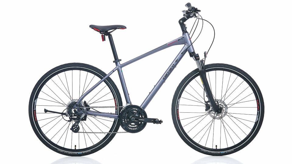 CARRARO Sportive 225 28'' 24V HD Trekking Bisiklet Mat Antrasit - Kırmızı 51CM