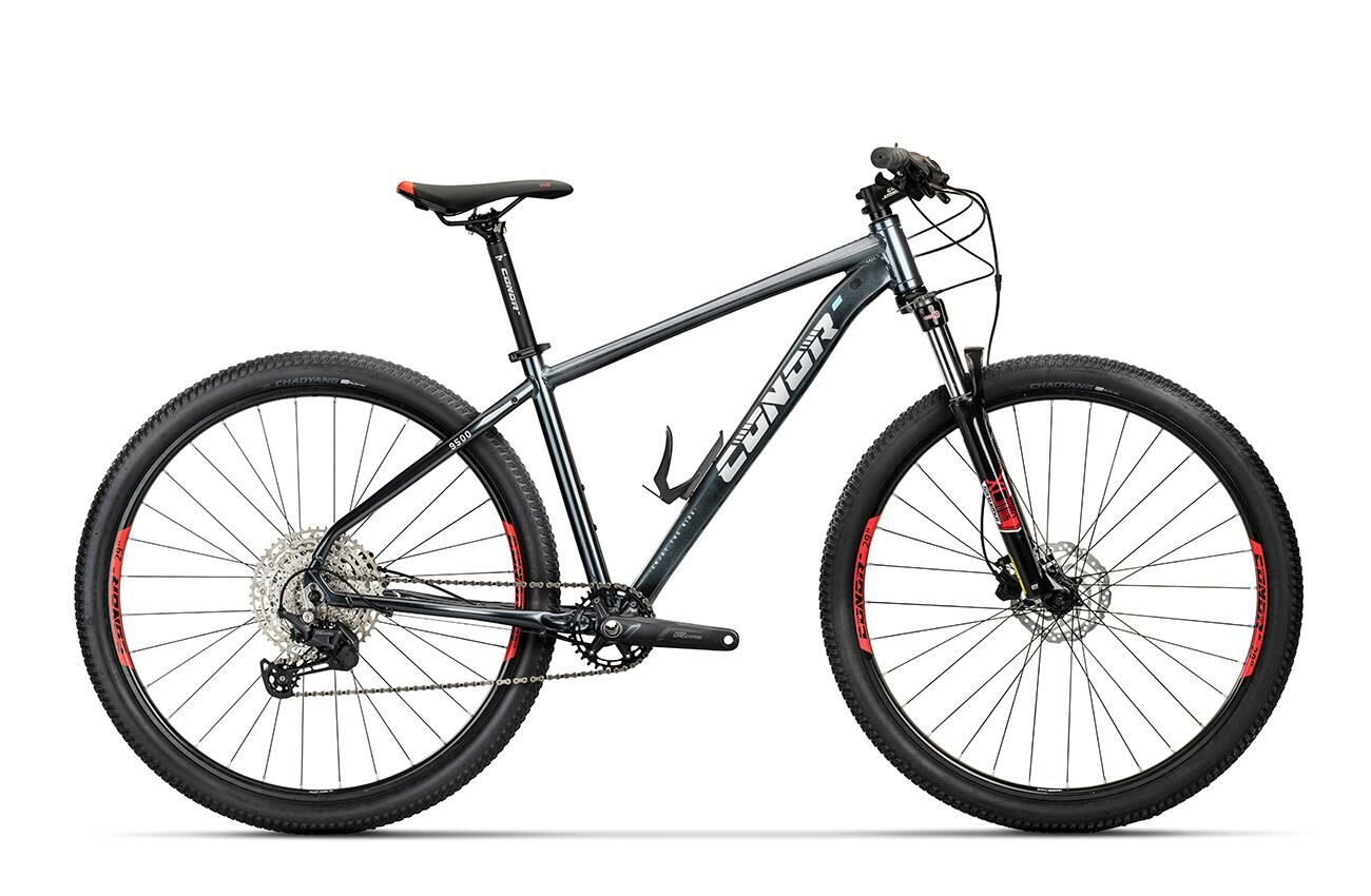 CONOR 9500 1x11V HD Dağ Bisikleti Gri - Turkuaz - Kırmızı 44CM