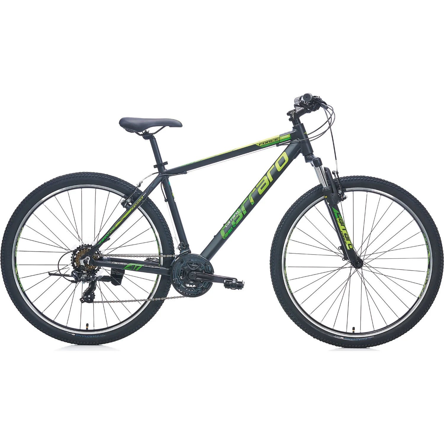 CARRARO Force 600 26 Jant 21V VB Dağ Bisikleti Mat Siyah - Yeşil 38CM