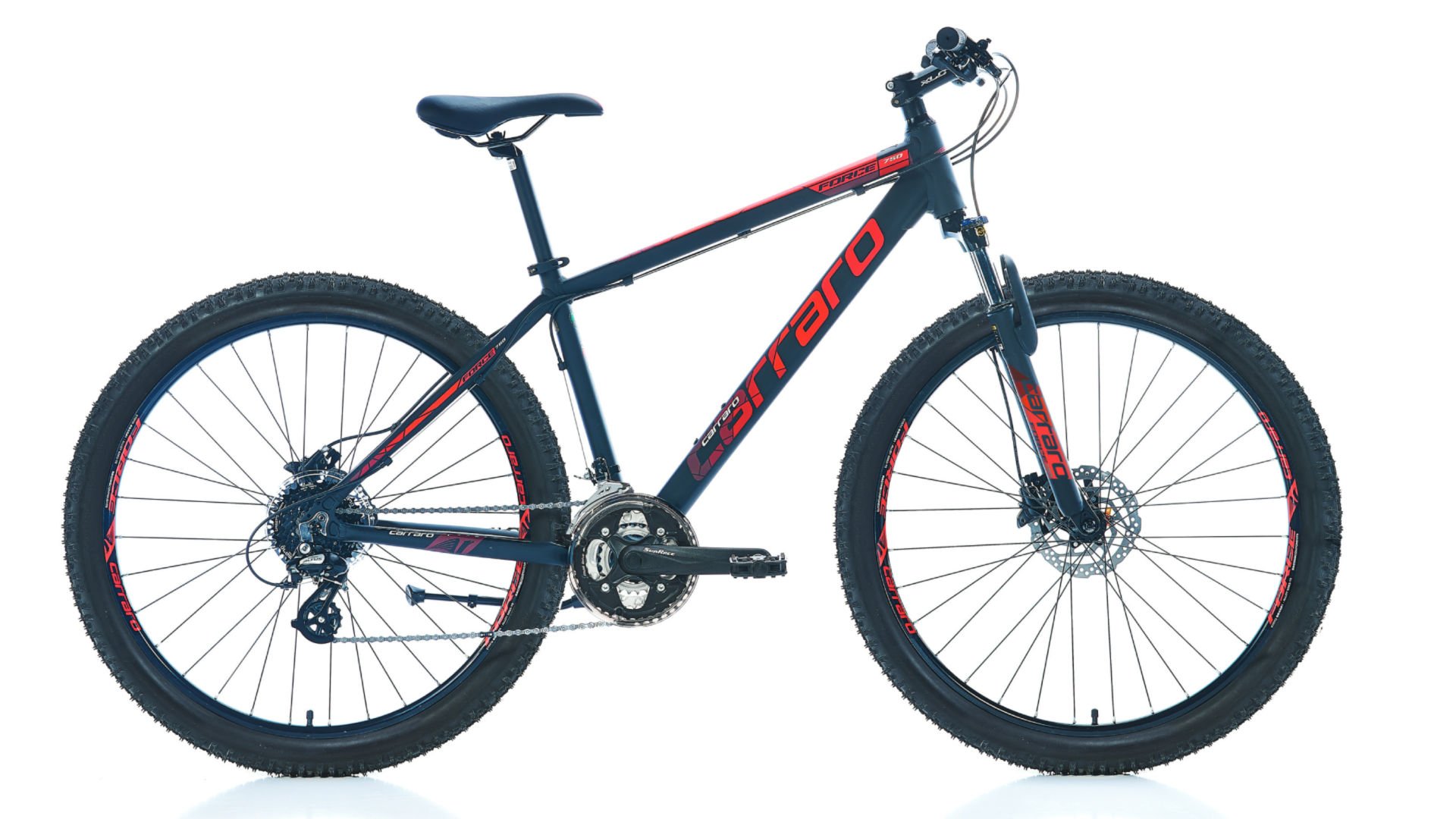 CARRARO Force 750 27,5'' 24V HD Dağ Bisikleti MTB Mat Siyah - Kırmızı 44CM