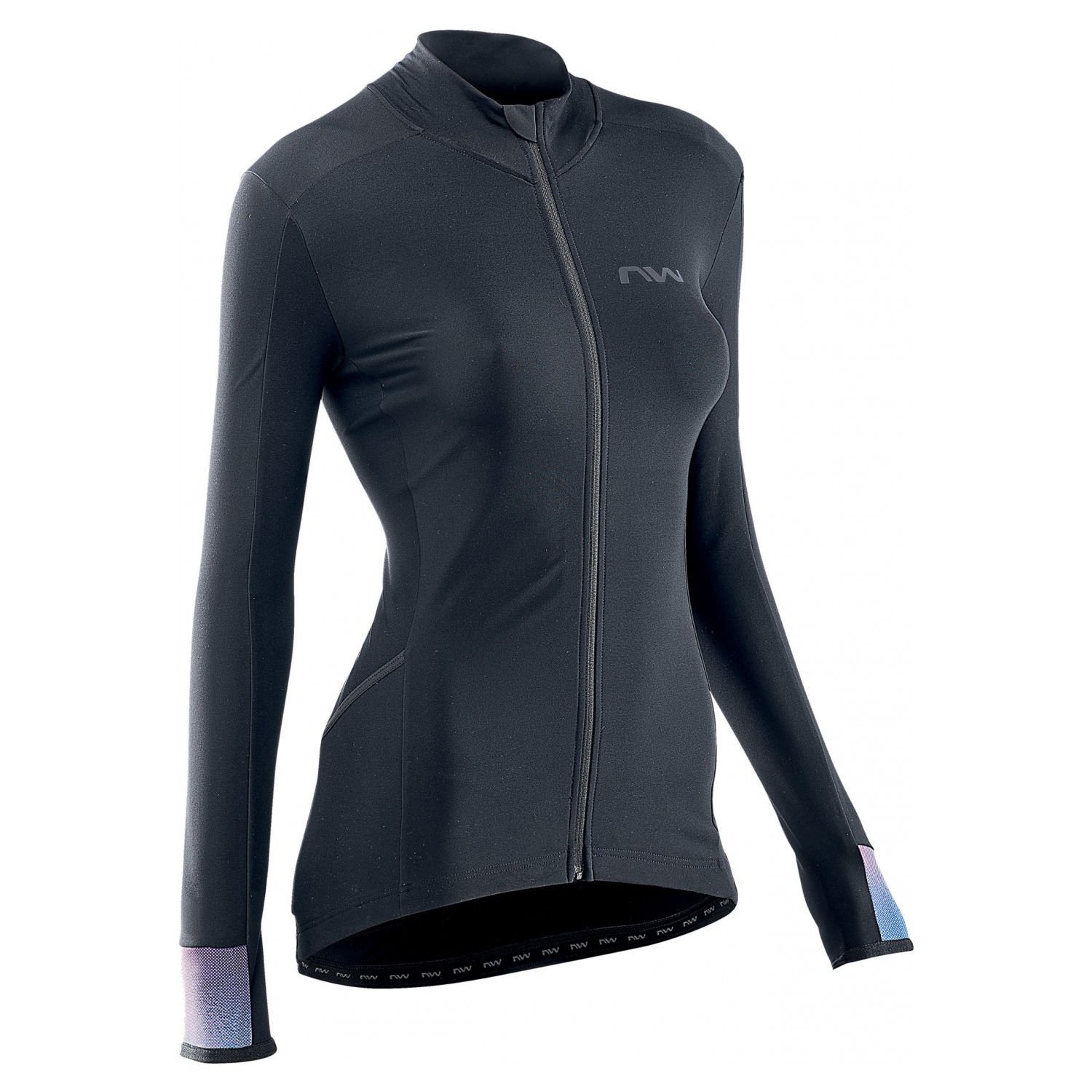 NORTHWAVE Fahrenheit WMN Jersey LS Uzun Kollu Bisiklet Forması Siyah - Holografik S