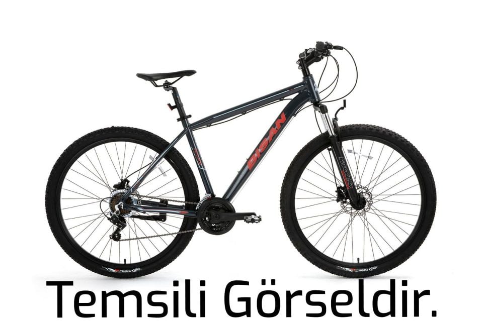 BİSAN ATLAS 27,5 Jant 21V HD Dağ Bisikleti Parlak Gri - Yeşil 48CM