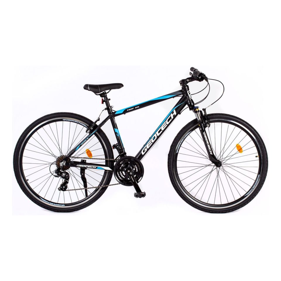 Geotech Trip Econ 3 28'' 21V VB Trekking Bisiklet Siyah - Mavi 46CM
