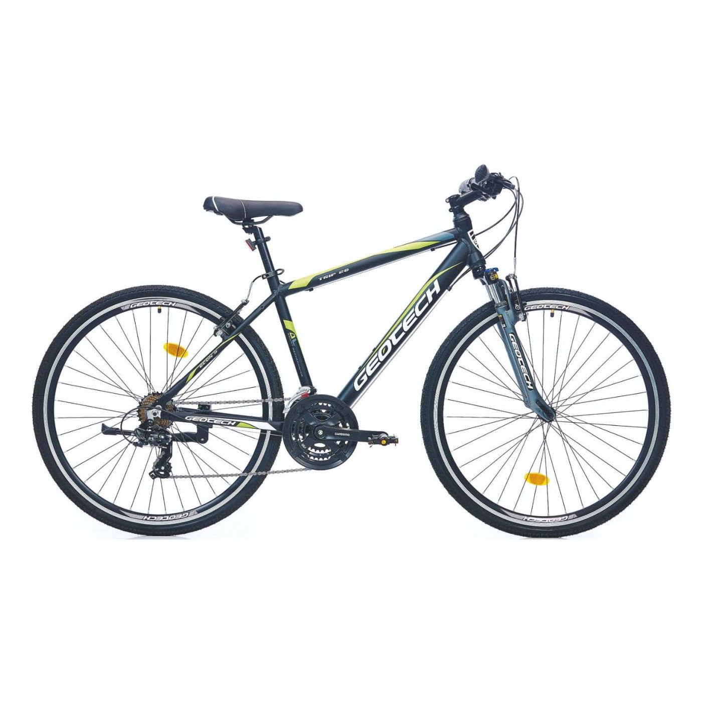 Geotech Trip Econ 3 28'' 21V VB Trekking Bisiklet Siyah - Yeşil 46CM