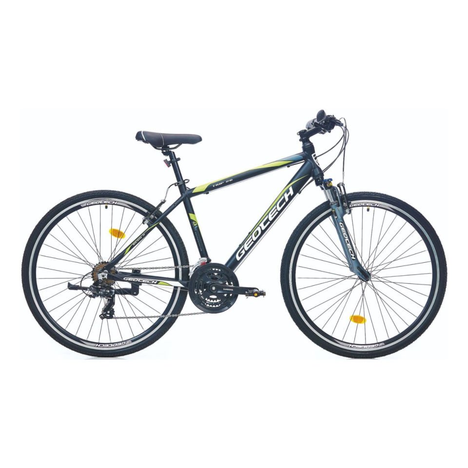 Geotech Trip Econ 3 28'' 21V VB Trekking Bisiklet Siyah - Yeşil 46CM