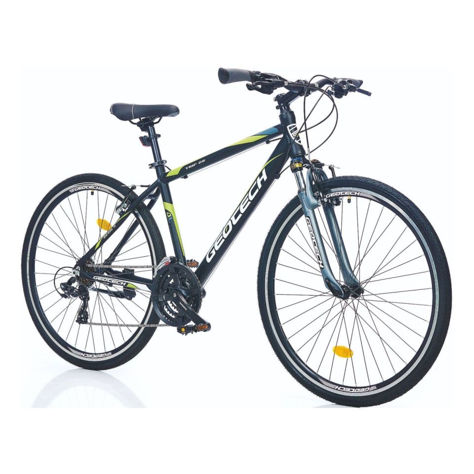 Geotech Trip Econ 3 28'' 21V VB Trekking Bisiklet Siyah - Yeşil 46CM