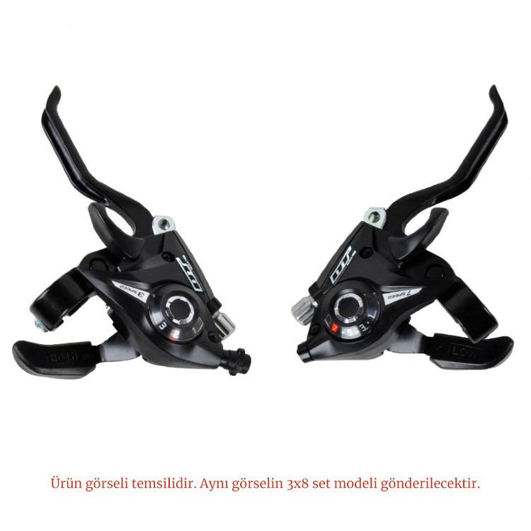 DT STEF-51 3x8 Vites Fren Kolu Seti - Shimano Uyumlu